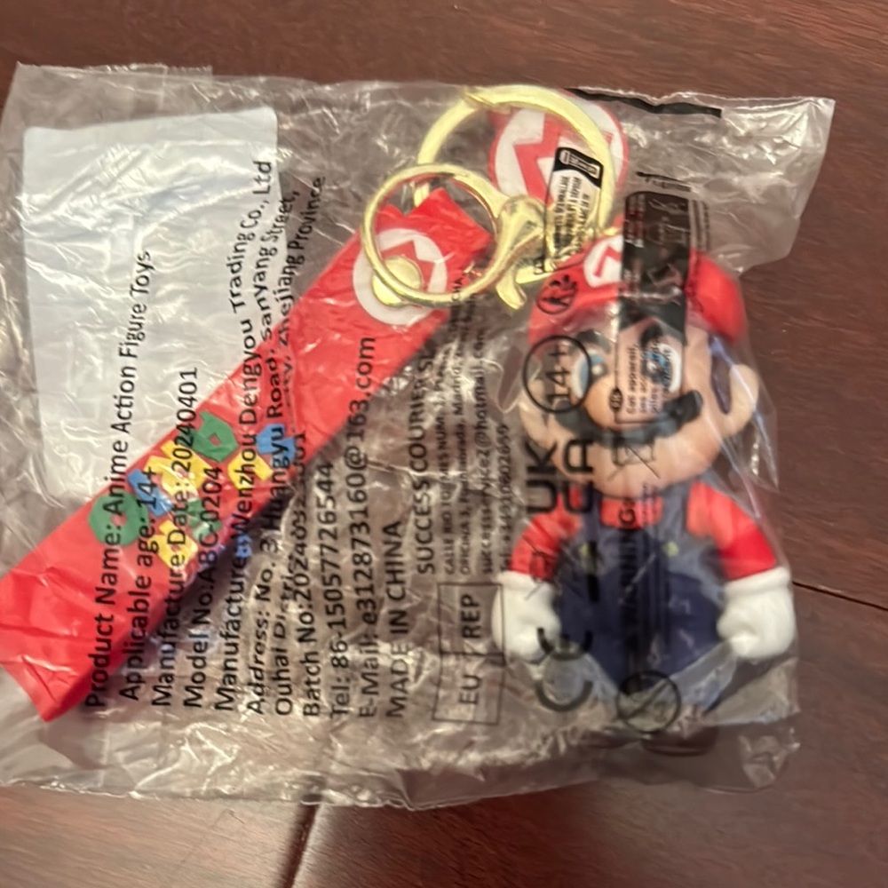 Super Mario Keychain with Red and Blue Colors
